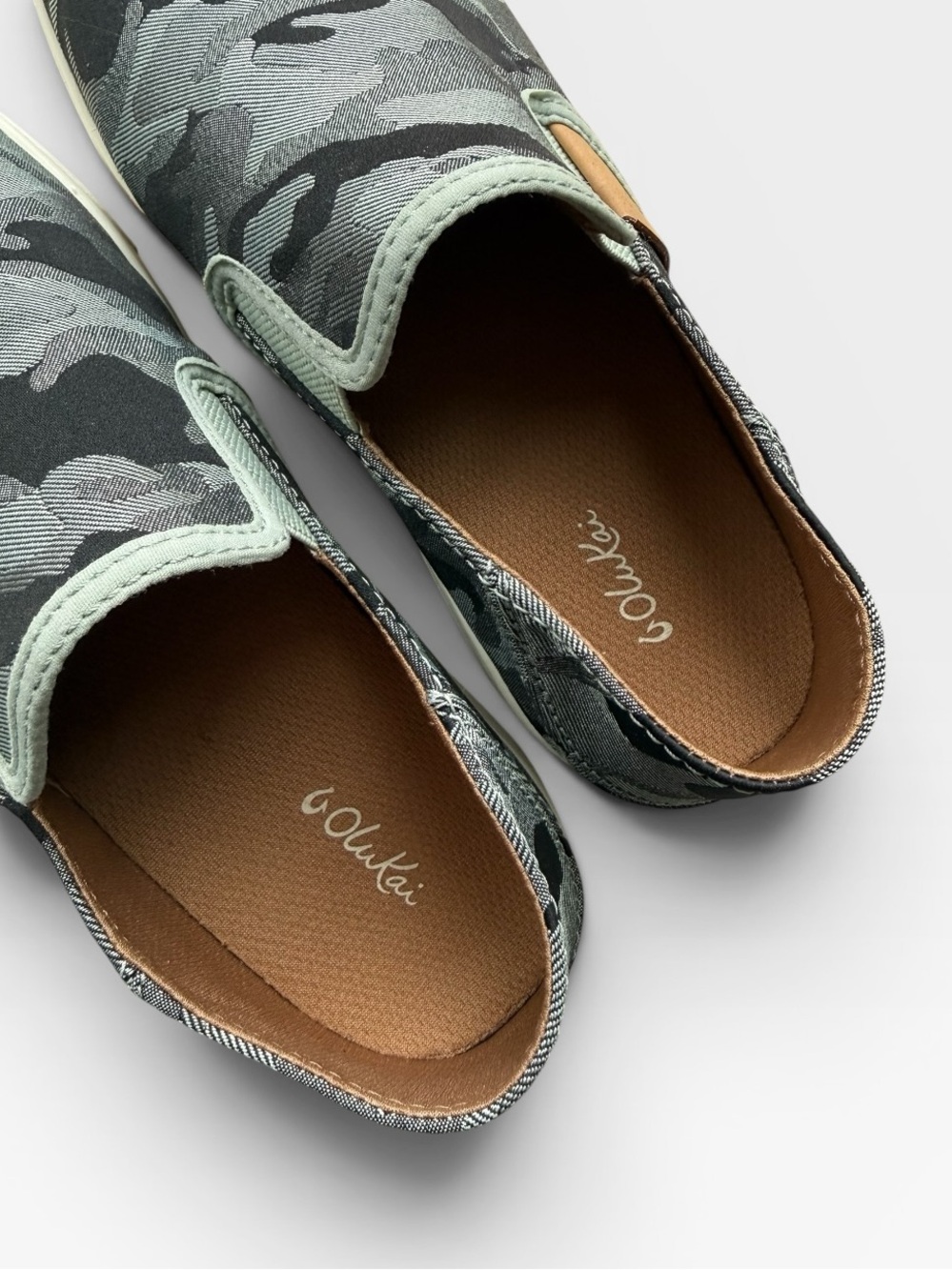 OluKai Pehuea Pa‘i Slip On Sneaker in Sage Camo - Picture 5 of 8